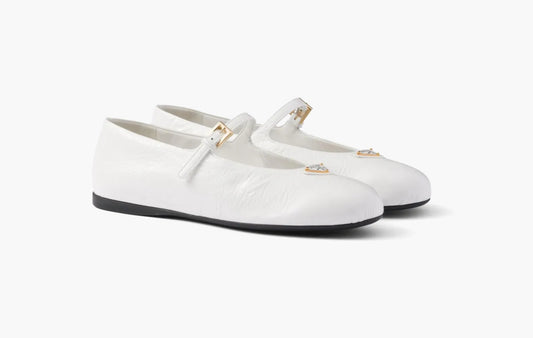Naplak Patent Leather Ballerinas Lambskin "White"