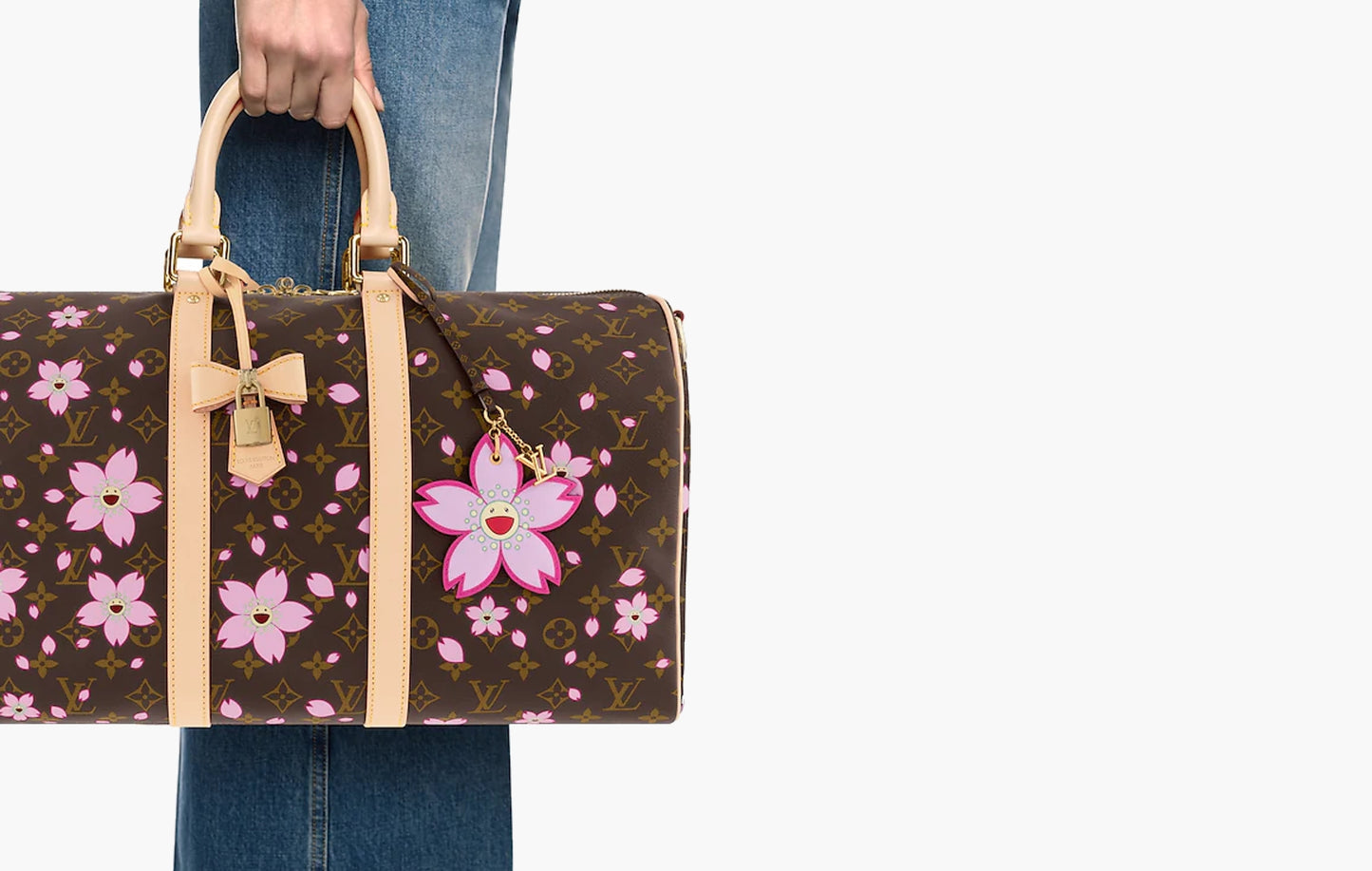 LV x Takashi Murakami Cherry Blossom Bag Charm "Pink"