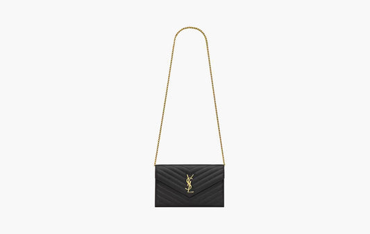 Cassandre Envelope Chain Wallet In Lambskin "Black"
