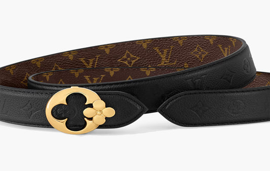 LV Flowergram Round 30mm Reversible Belt