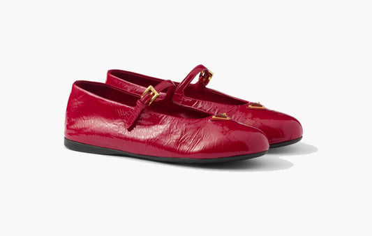 Naplak Patent Leather Ballerinas Lambskin "Cherry Red"