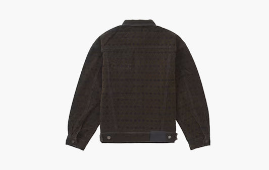 Flocked Denim Trucker Jacket "Black"
