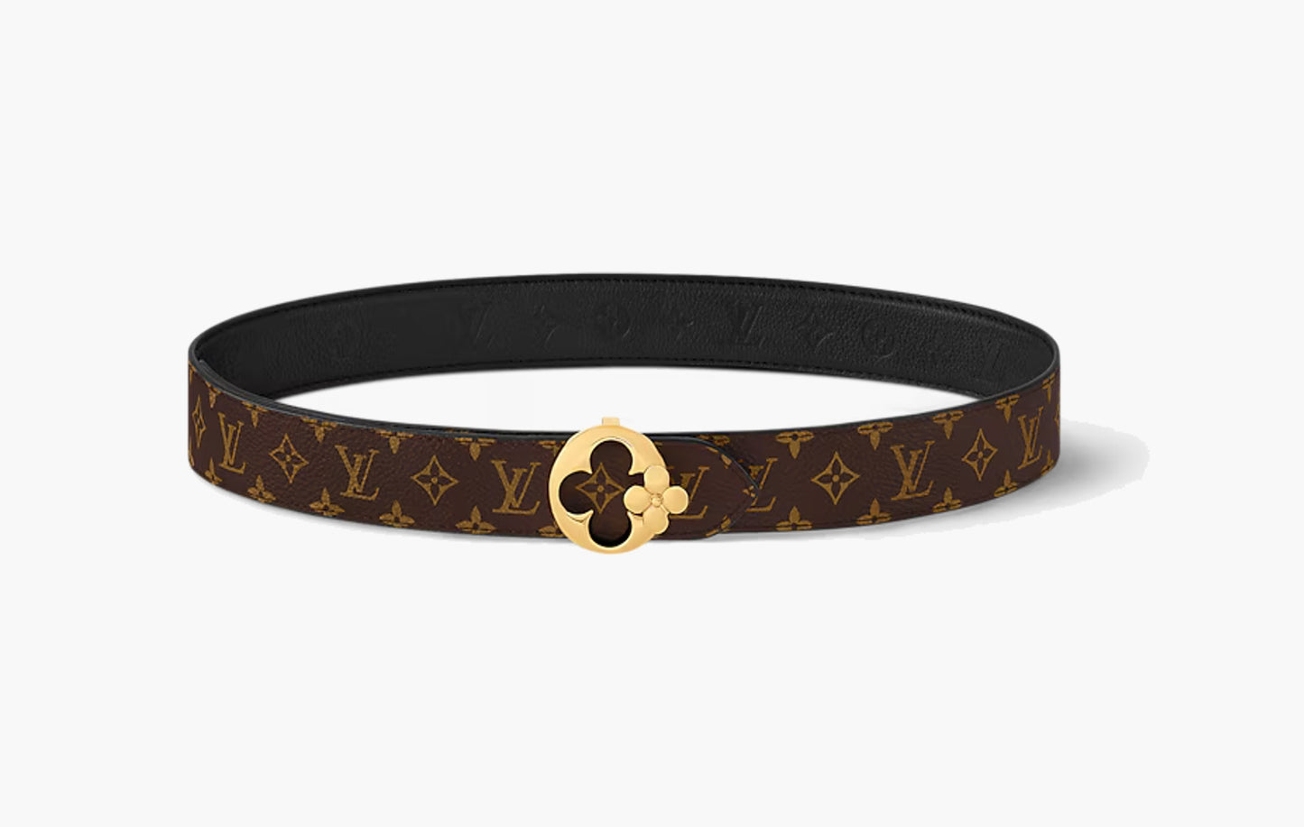 LV Flowergram Round 30mm Reversible Belt