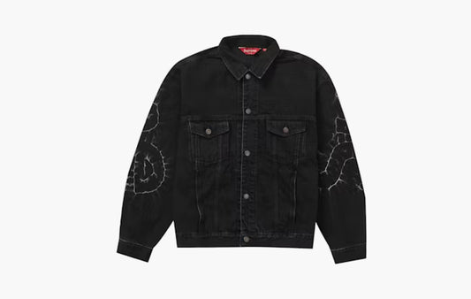 Shibori Denim Trucker Jacket "Black"