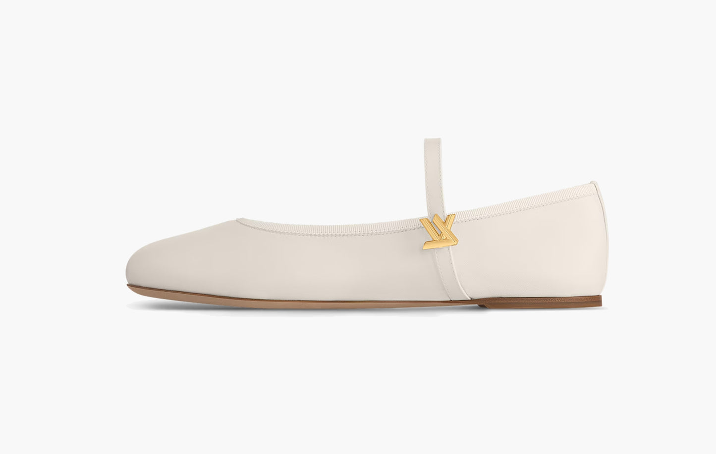 Romy Flat Ballerina Lambskin "Ecru White"