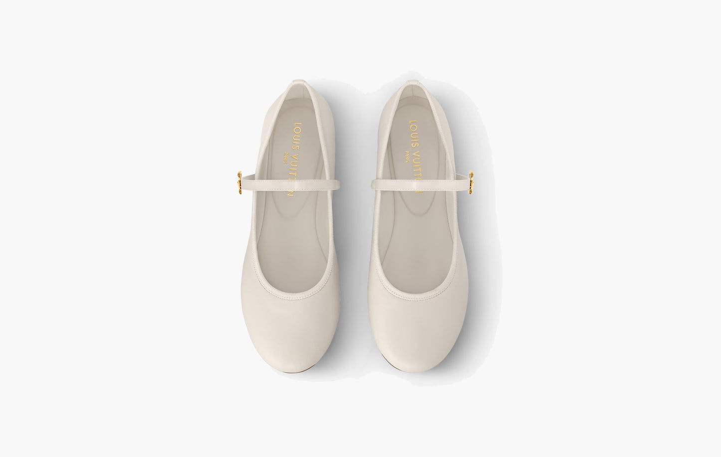 Romy Flat Ballerina Lambskin "Ecru White"