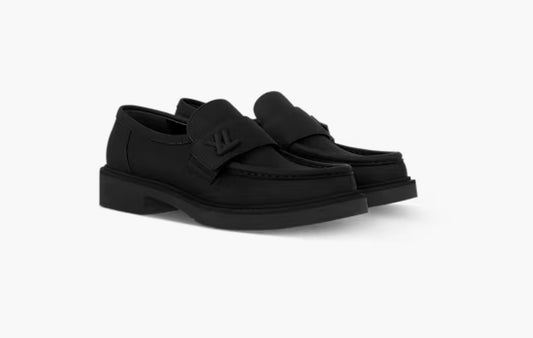 Academy Flat Loafer "Grained Calf Leather Black"