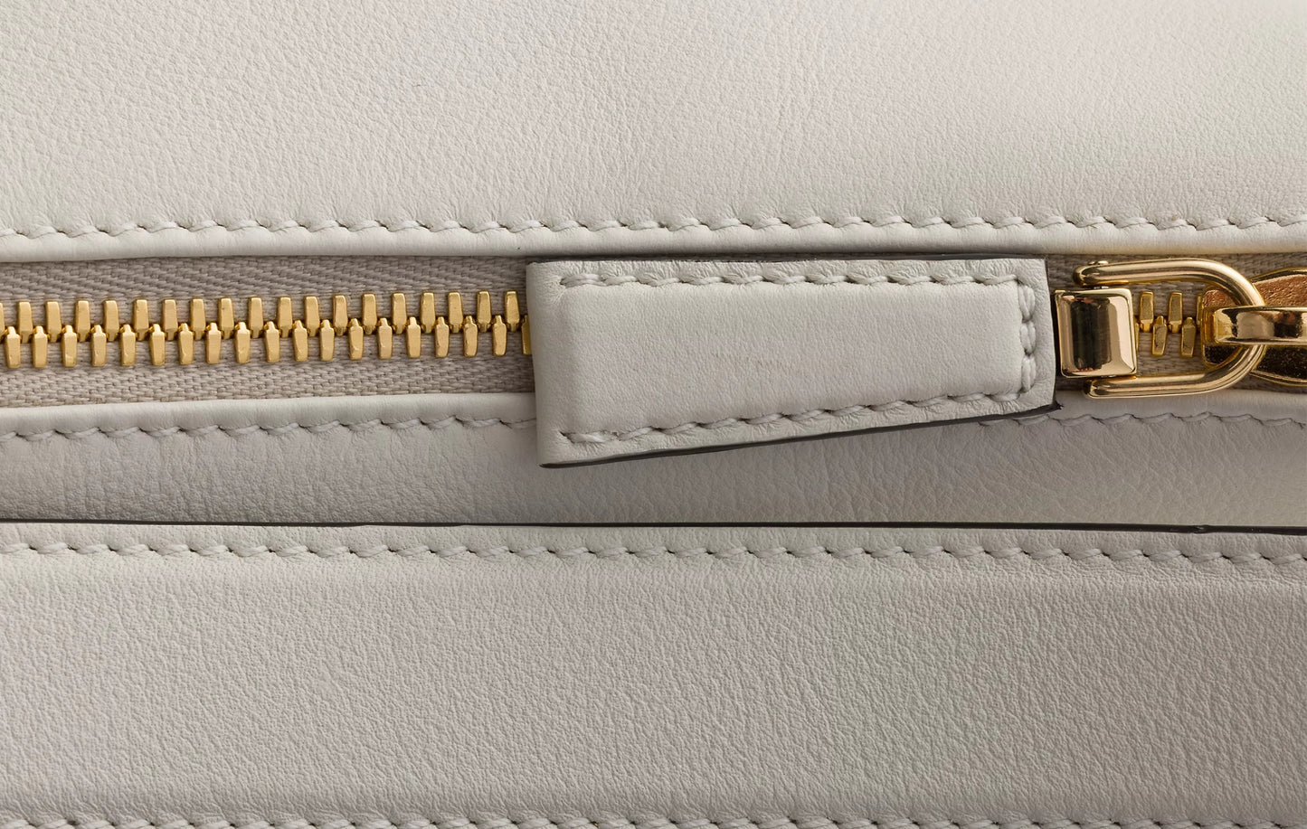Demi-lune Large Leather Shoulder Bag "White"