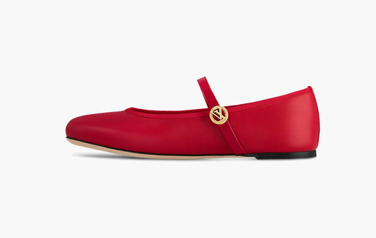 Romy Flat Ballerina Lambskin "Red"
