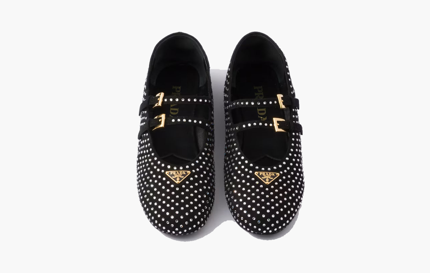 Suede Ballerinas With Crystals Goatskin "Crystal"