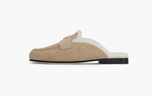 Soho Open Back Loafer "Suede Calf Leather Beige"