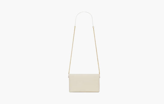 Cassandre Chain Clutch In Lambskin "Blanc Vintage"