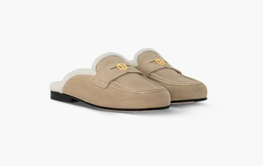 Soho Open Back Loafer "Suede Calf Leather Beige"