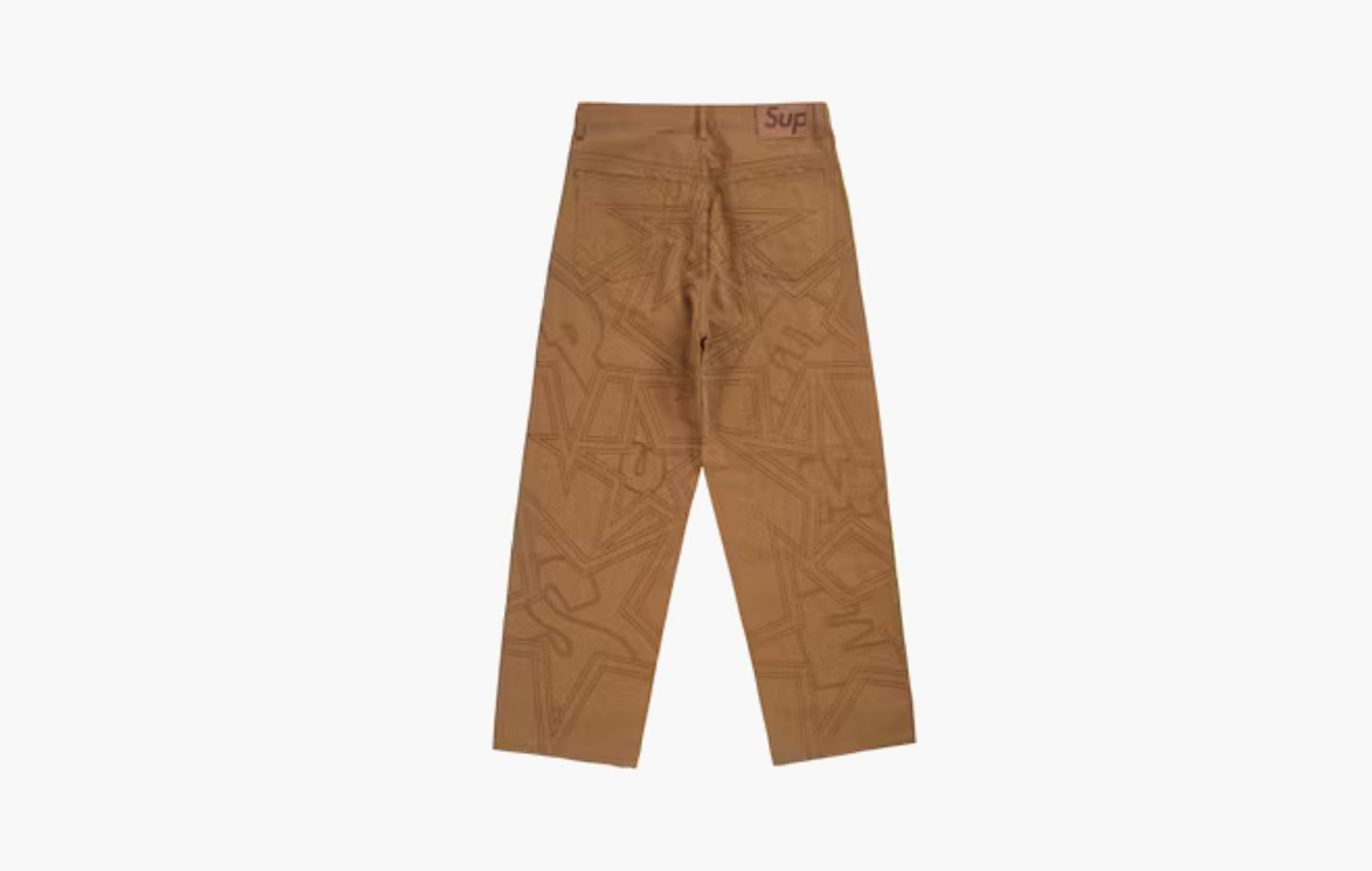 Stars Topstitch Baggy Jean "Brown"