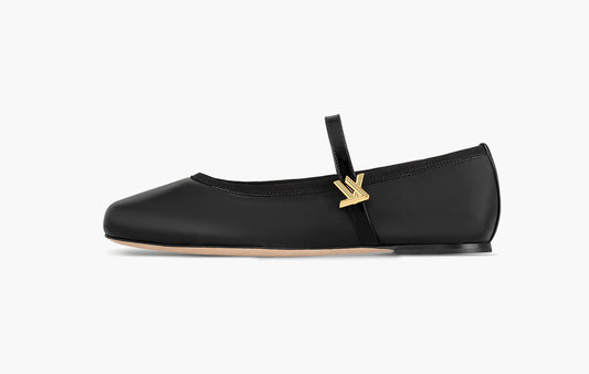 Romy Flat Ballerina Lambskin "Black"