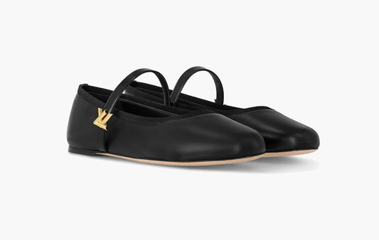 Romy Flat Ballerina Lambskin "Black"