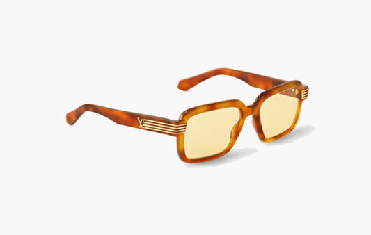 LV Slide Large Square Round Sunglasses "Dark Tortoise"