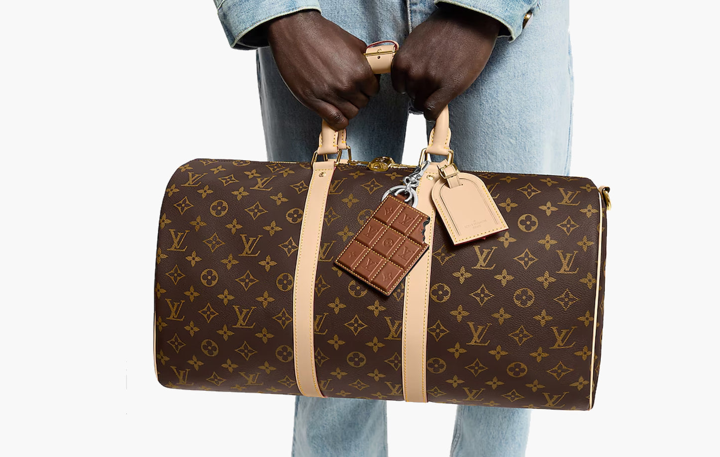 LV Chocolate Bar Figurine Key Holder and Bag Charm "Brown"